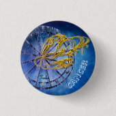 Krebs Zodiac Astrologie Design Horoskop Button (Vorderseite)