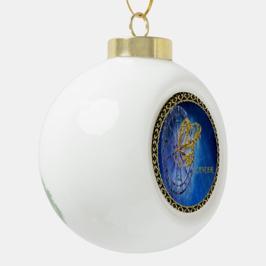 Krebs Zodiac Astrologie Design Horoskop Keramik Kugel-Ornament (Links)