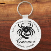 Krebs Zodiac Astrologie Eigenschaften Schwarz-weiß Schlüsselanhänger (Vorderseite)