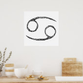Krebs. Zodiac Astrologie Zeichen. Poster (Küche)