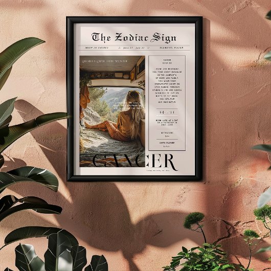 Krebs | Zodiac Astrology Foto Newspapier Poster