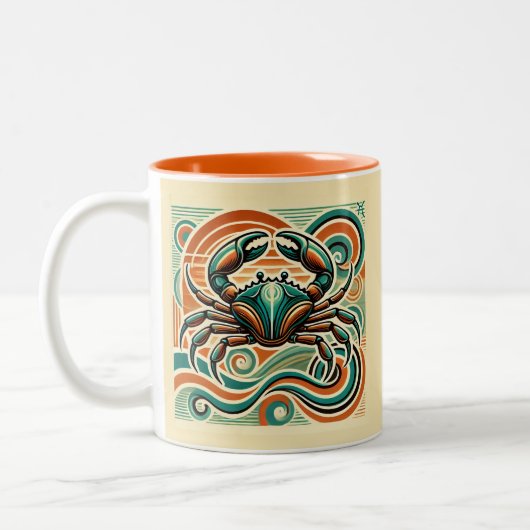 Krebs Zodiac Coffee Tasse Retro Design (Links)