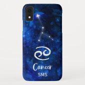 Krebs Zodiac Constellation Blue Galaxy Monogramm Case-Mate iPhone Hülle (Rückseite)