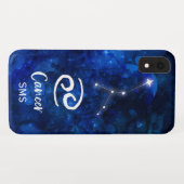 Krebs Zodiac Constellation Blue Galaxy Monogramm Case-Mate iPhone Hülle (Rückseite (Horizontal))