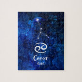 Krebs Zodiac Constellation Blue Galaxy Monogramm Puzzle (Vertikal)