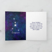 Krebs Zodiac Constellation Happy Birthday Karte (Innenseite)
