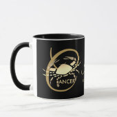 Krebs ♋ Zodiac Geburtszeichen / Schwarz und Gold Tasse (Links)