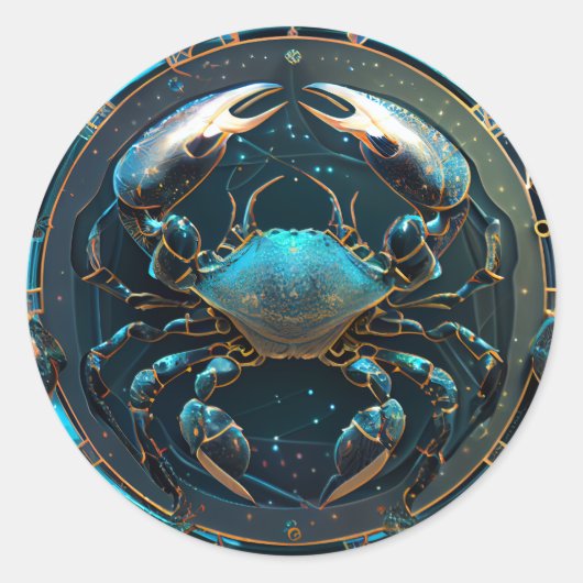 Krebs Zodiac Graphic Runder Aufkleber (Vorderseite)