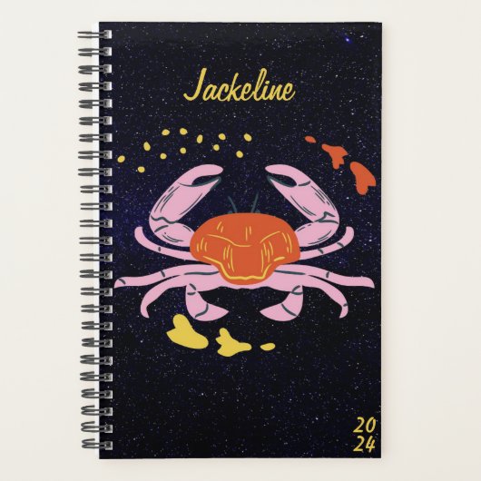 Krebs Zodiac Horoskop Space Stars Persönliche Planer (Vorderseite)