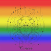 Krebs Zodiac LGBTQ Pride Rainbow Astrologie Design Aufkleber (Vorderseite)