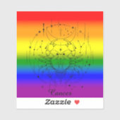 Krebs Zodiac LGBTQ Pride Rainbow Astrologie Design Aufkleber (Blatt)