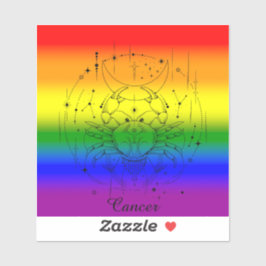 Krebs Zodiac LGBTQ Pride Rainbow Astrologie Design Aufkleber