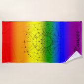 Krebs Zodiac LGBTQ Pride Rainbow Astrologie Design Strandtuch (Vorderseite)