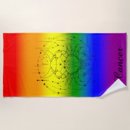 Krebs Zodiac LGBTQ Pride Rainbow Astrologie Design Strandtuch
