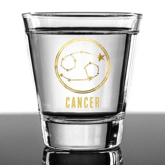 Krebs Zodiac Sign Astrologie Horoskop Gold Schnapsglas