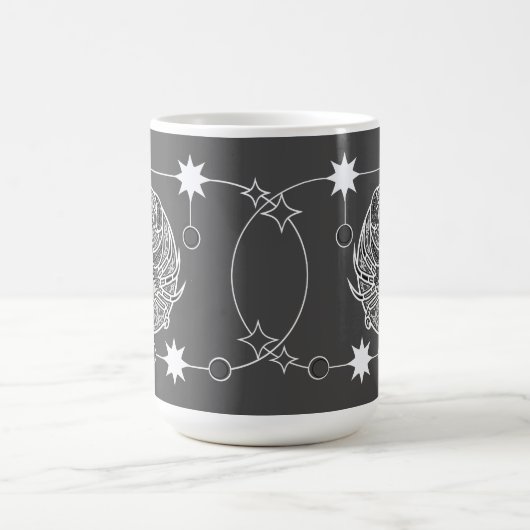 Krebs Zodiac Sign Astrologie Mandala Grau Weiß Kaffeetasse (Mittel)