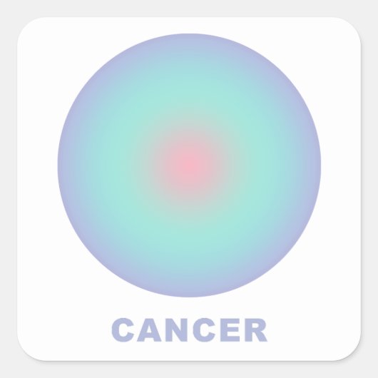 Krebs Zodiac Sign Stilvolle Gradient Quadratischer Aufkleber (Vorderseite)