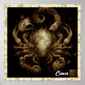 Krebs Zodiac Sign Wall Art Poster (Vorne)
