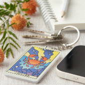 Krebs Zodiac Signieren Abstrakte Kunst Vintag Schlüsselanhänger (Vorderseite rechts)