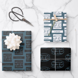 Krebs Zodiac signieren Geburtstagspass Zitat Blue  Geschenkpapier Set