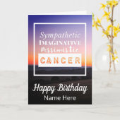 Krebs Zodiac Spaß Eigenschaften Geburtstag Karte (Gelbe Blume)