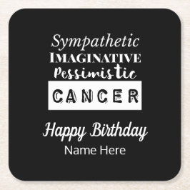 Krebs Zodiac Spaß Eigenschaften Geburtstag Rechteckiger Pappuntersetzer