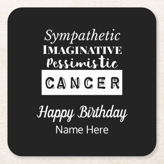 Krebs Zodiac Spaß Eigenschaften Geburtstag Rechteckiger Pappuntersetzer (Vorderseite)