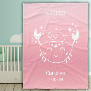 Krebs Zodiac Star Name Geburtsdatum Pink Baby Fleecedecke