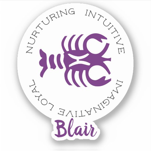 Krebs Zodiac Star-Zeichen Aufkleber (Vorderseite)