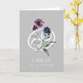 Krebs Zodiac Symbol Geburtskarte Karte (Gelbe Blume)