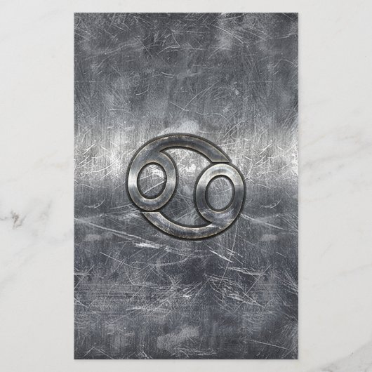 Krebs-Zodiac-Symbol im Industriestil Briefpapier (Vorderseite)