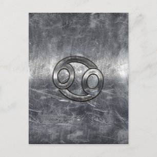 Krebs-Zodiac-Symbol im Industriestil Postkarte