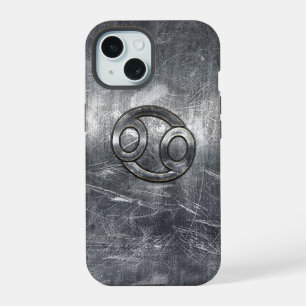 Krebs Zodiac Symbol Industrial Style iPhone 15 Hülle