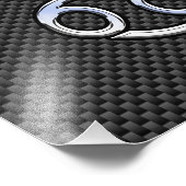 Krebs Zodiac Symbol Kohlefaser Druck (Ecke)