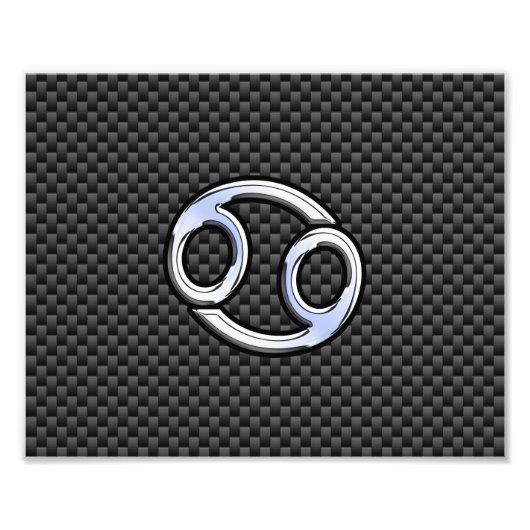 Krebs Zodiac Symbol Kohlefaser Druck (Vorne)