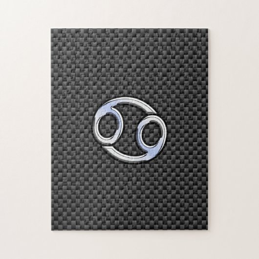 Krebs Zodiac Symbol Kohlefaser Druck Puzzle (Vertikal)