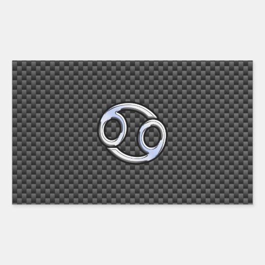 Krebs Zodiac Symbol Kohlefaser Druck Rechteckiger Aufkleber (Vorderseite)