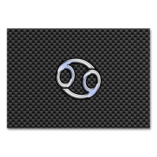 Krebs Zodiac Symbol Kohlefaser Druck Tischnummer (Vorderseite)