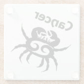 Krebs Zodiac-Symbol und Zeichen Glasuntersetzer (Rückseite)