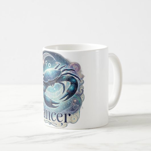 Krebs Zodiac Tasse - Dreamy & Celestial Design ♋ � (VorderseiteRechts)