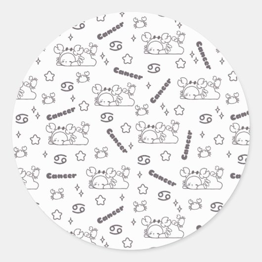 Krebs Zodiac Whispers - einfarbiges Magisches Must Runder Aufkleber (Vorderseite)