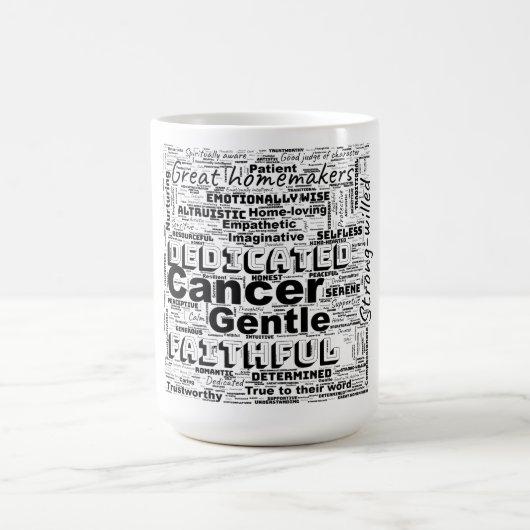 Krebs Zodiac Word Cloud Inspiration Kaffeetasse (Mittel)
