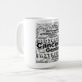 Krebs Zodiac Word Cloud Inspiration Kaffeetasse (Vorderseite Links)