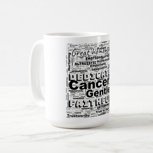 Krebs Zodiac Word Cloud Inspiration Kaffeetasse (Vorderseite Links)