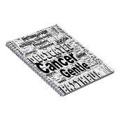 Krebs Zodiac Word Cloud Inspiration Notizblock (Rechte Seite)