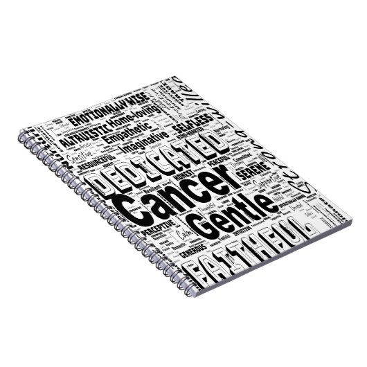 Krebs Zodiac Word Cloud Inspiration Notizblock (Rechte Seite)