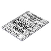 Krebs Zodiac Word Cloud Inspiration Notizblock (Linke Seite)