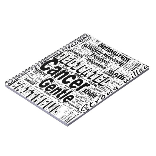 Krebs Zodiac Word Cloud Inspiration Notizblock (Linke Seite)