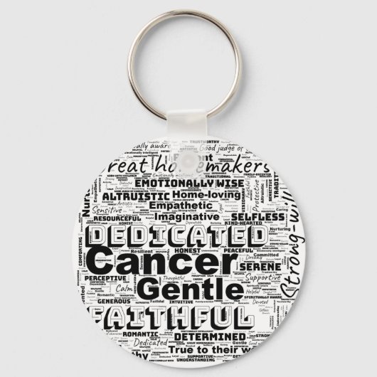 Krebs Zodiac Word Cloud Inspiration Schlüsselanhänger (Vorderseite)