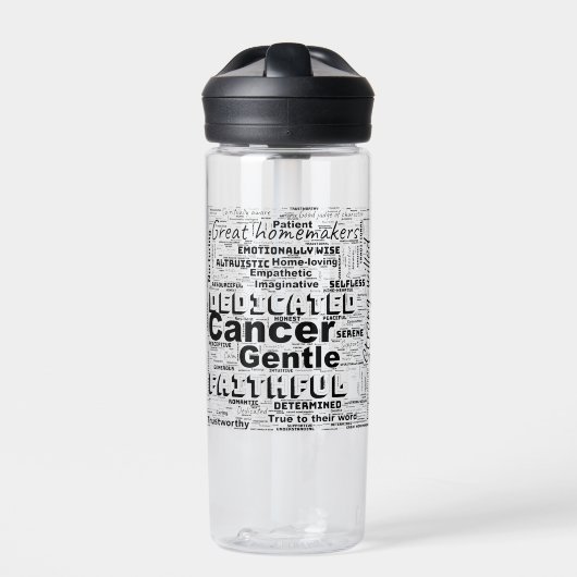 Krebs Zodiac Word Cloud Inspiration Trinkflasche (Vorderseite)